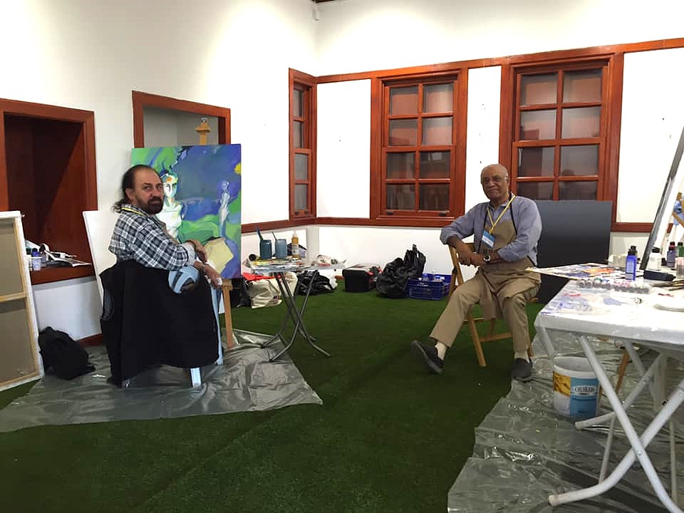 Two Artists at the Symposium Studio